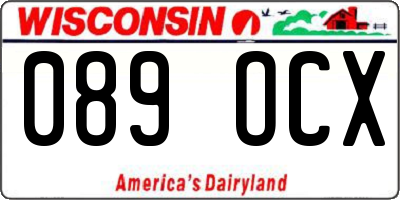 WI license plate 089OCX
