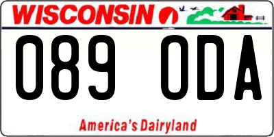 WI license plate 089ODA