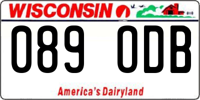 WI license plate 089ODB