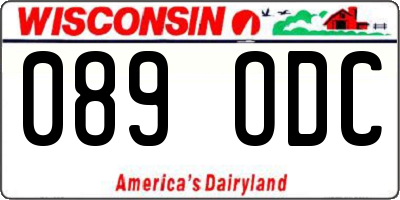 WI license plate 089ODC