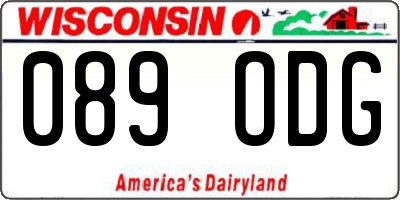 WI license plate 089ODG