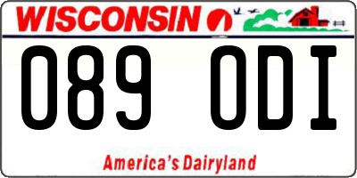 WI license plate 089ODI