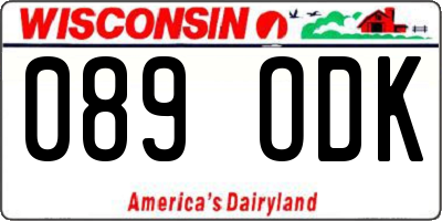 WI license plate 089ODK