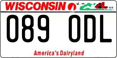 WI license plate 089ODL