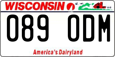 WI license plate 089ODM