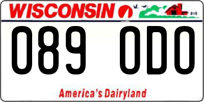 WI license plate 089ODO