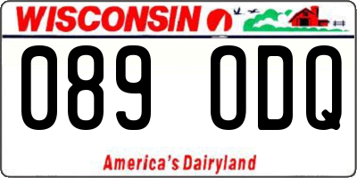 WI license plate 089ODQ