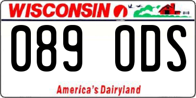 WI license plate 089ODS