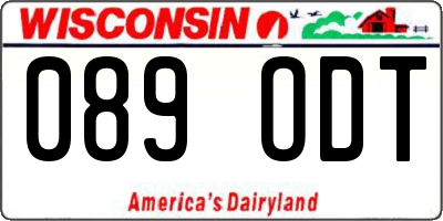 WI license plate 089ODT
