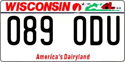 WI license plate 089ODU