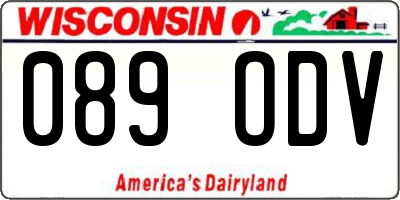WI license plate 089ODV