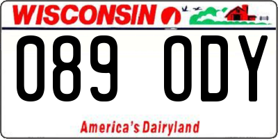 WI license plate 089ODY