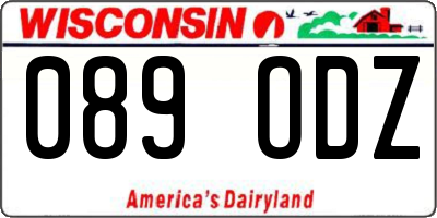 WI license plate 089ODZ