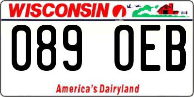 WI license plate 089OEB