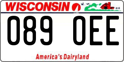 WI license plate 089OEE
