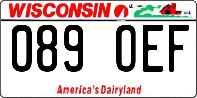 WI license plate 089OEF