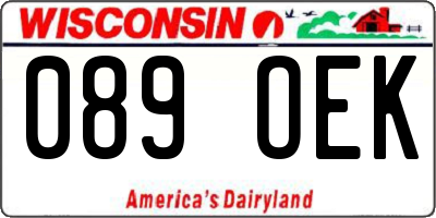 WI license plate 089OEK