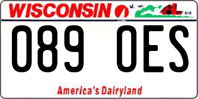 WI license plate 089OES