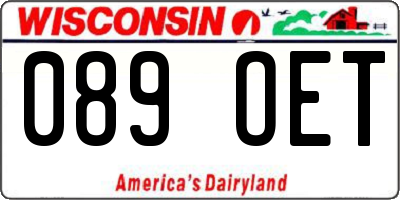 WI license plate 089OET