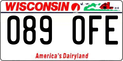 WI license plate 089OFE