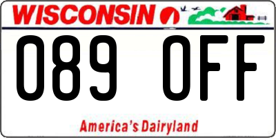 WI license plate 089OFF