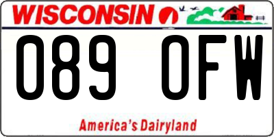 WI license plate 089OFW