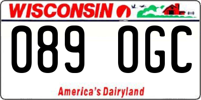 WI license plate 089OGC
