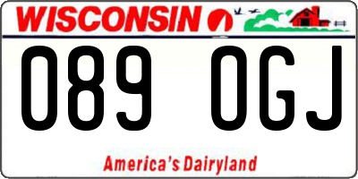 WI license plate 089OGJ