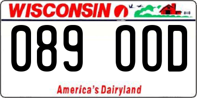 WI license plate 089OOD