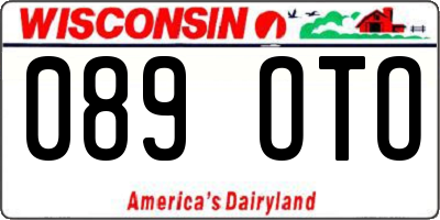 WI license plate 089OTO