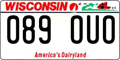 WI license plate 089OUO
