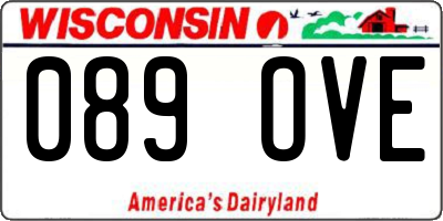 WI license plate 089OVE