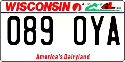 WI license plate 089OYA