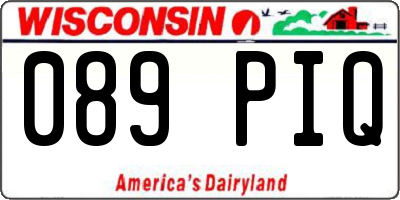 WI license plate 089PIQ