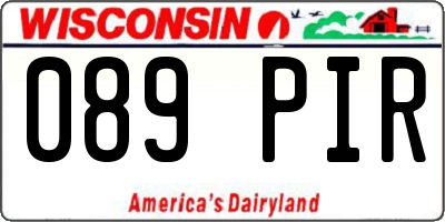WI license plate 089PIR