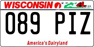 WI license plate 089PIZ