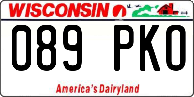 WI license plate 089PKO