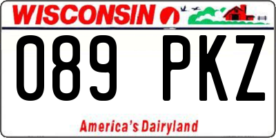 WI license plate 089PKZ