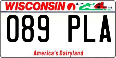 WI license plate 089PLA