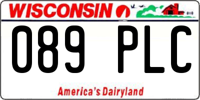 WI license plate 089PLC