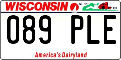 WI license plate 089PLE