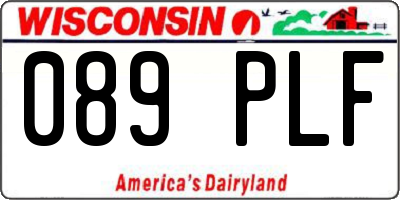 WI license plate 089PLF