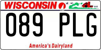 WI license plate 089PLG