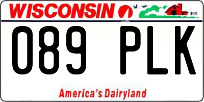 WI license plate 089PLK