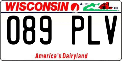 WI license plate 089PLV