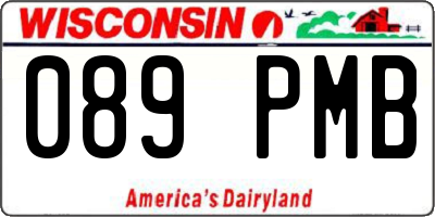 WI license plate 089PMB