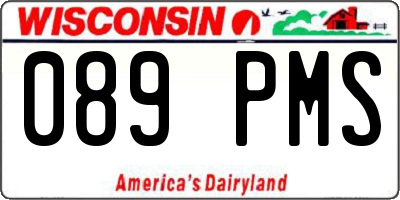 WI license plate 089PMS