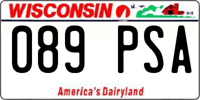 WI license plate 089PSA