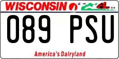 WI license plate 089PSU