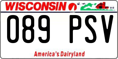 WI license plate 089PSV